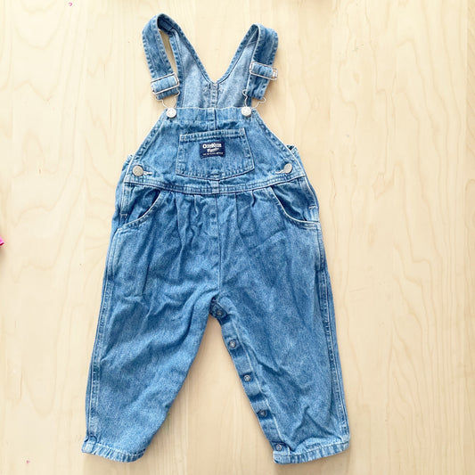 OshKosh Medium Wash Overalls - Yellow Clover Vintage Kids Clothes