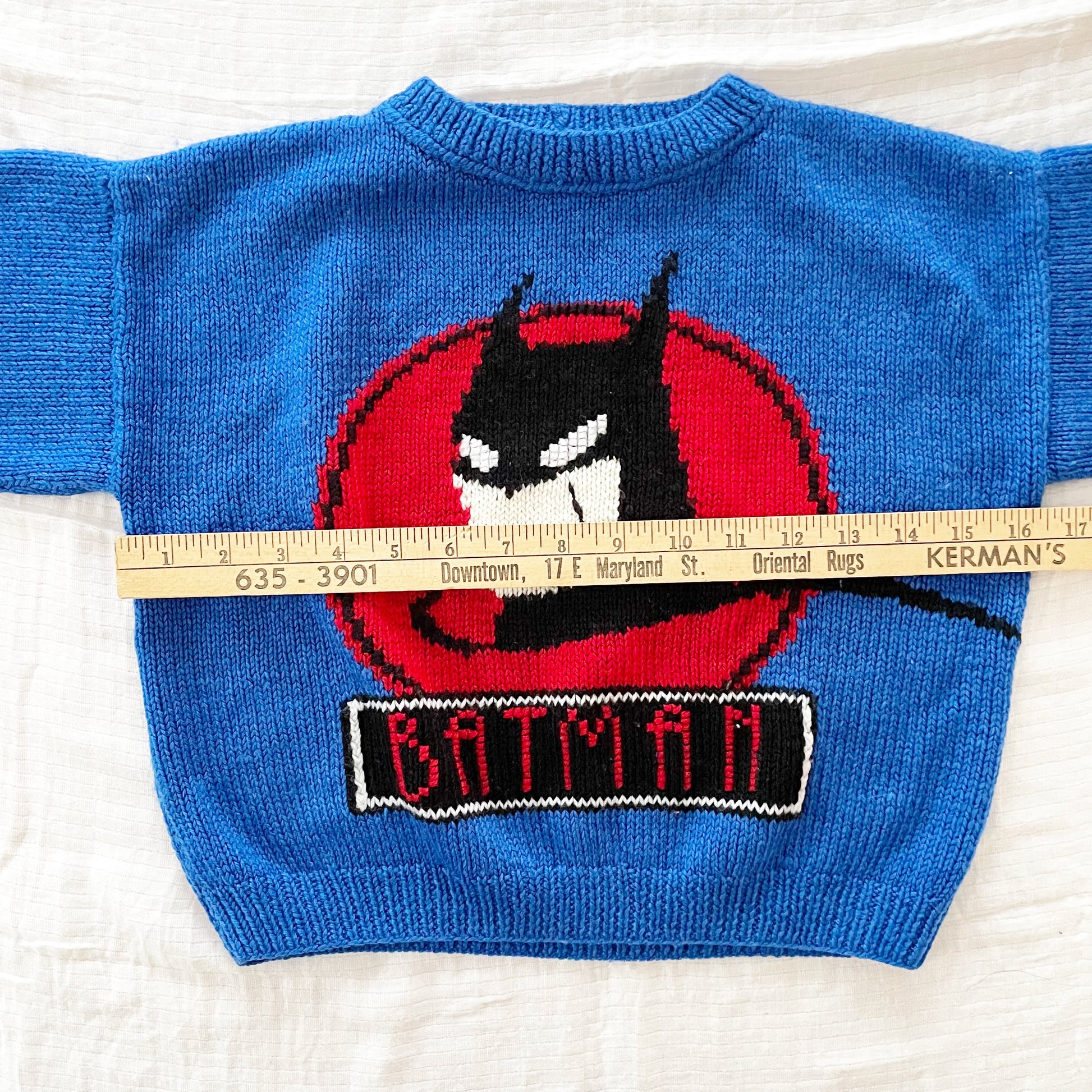 Handknit Batman Sweater - Yellow Clover Vintage Kids Clothes