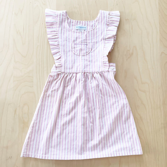 Vintage OshKosh Lilac Striped Pinafore Dress - Yellow Clover Vintage Kids Clothes