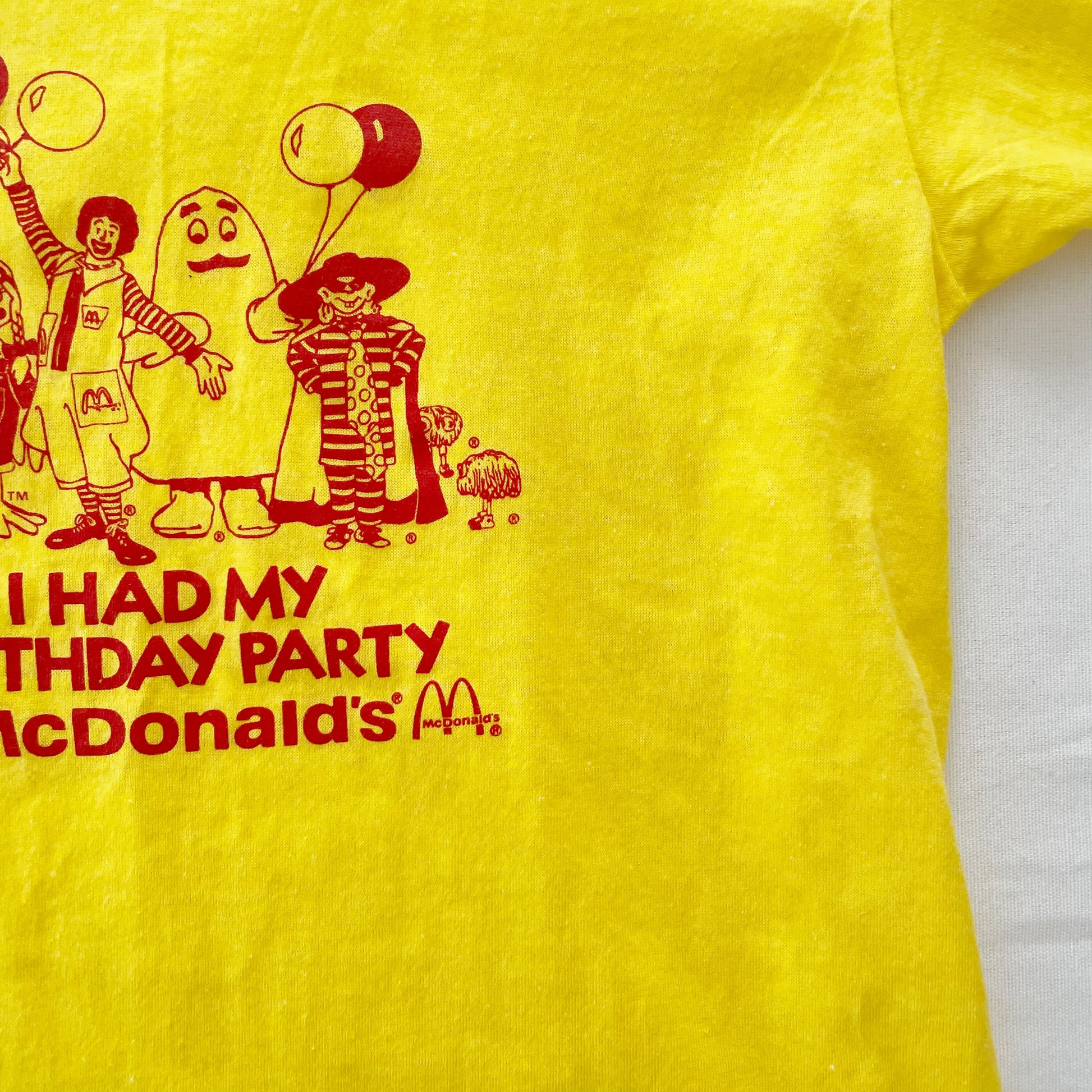 McDonald’s Birthday Party Graphic Tee • 8y? - Yellow Clover Vintage Kids Clothes