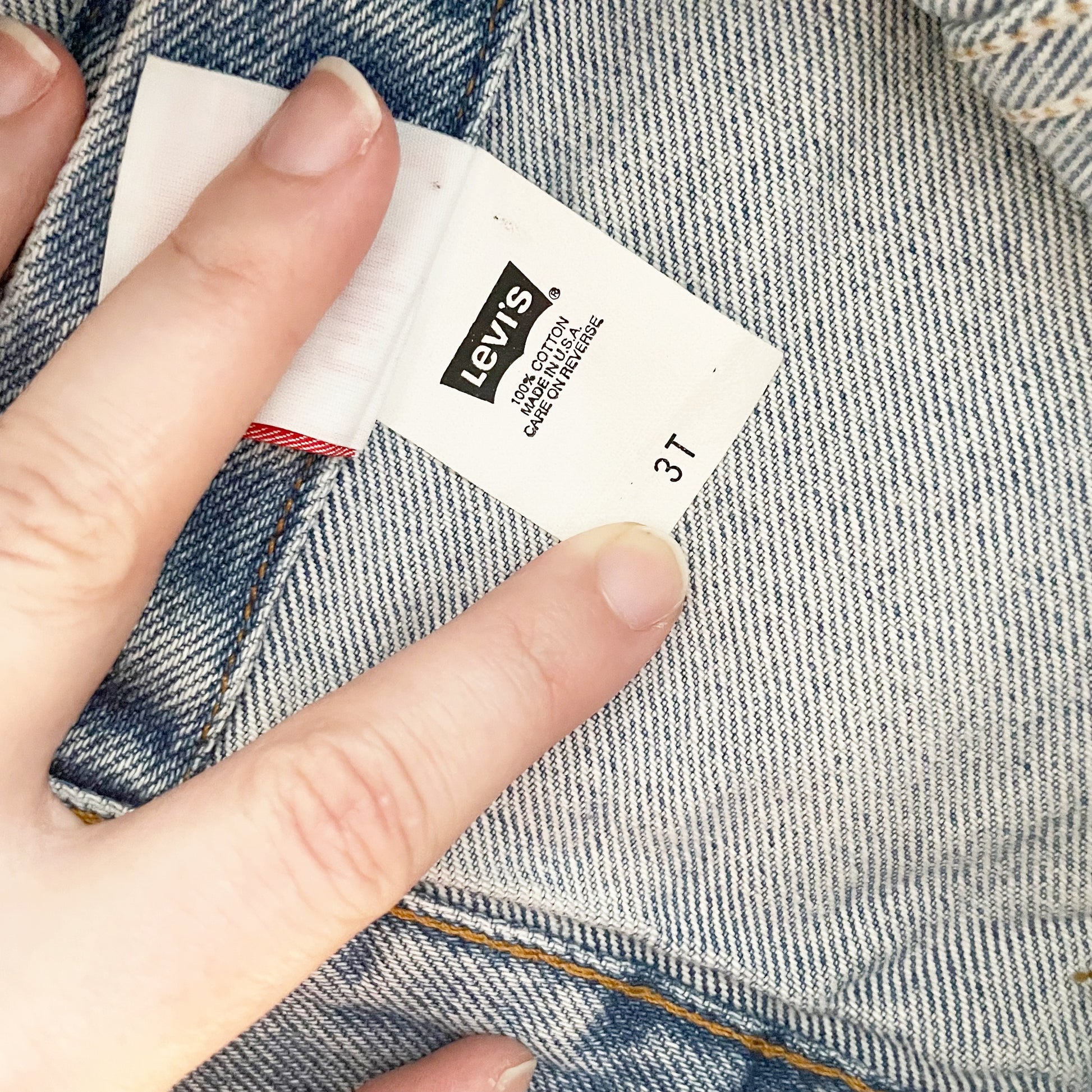 Levi’s Orange Tab Denim Jacket - Yellow Clover Vintage Kids Clothes