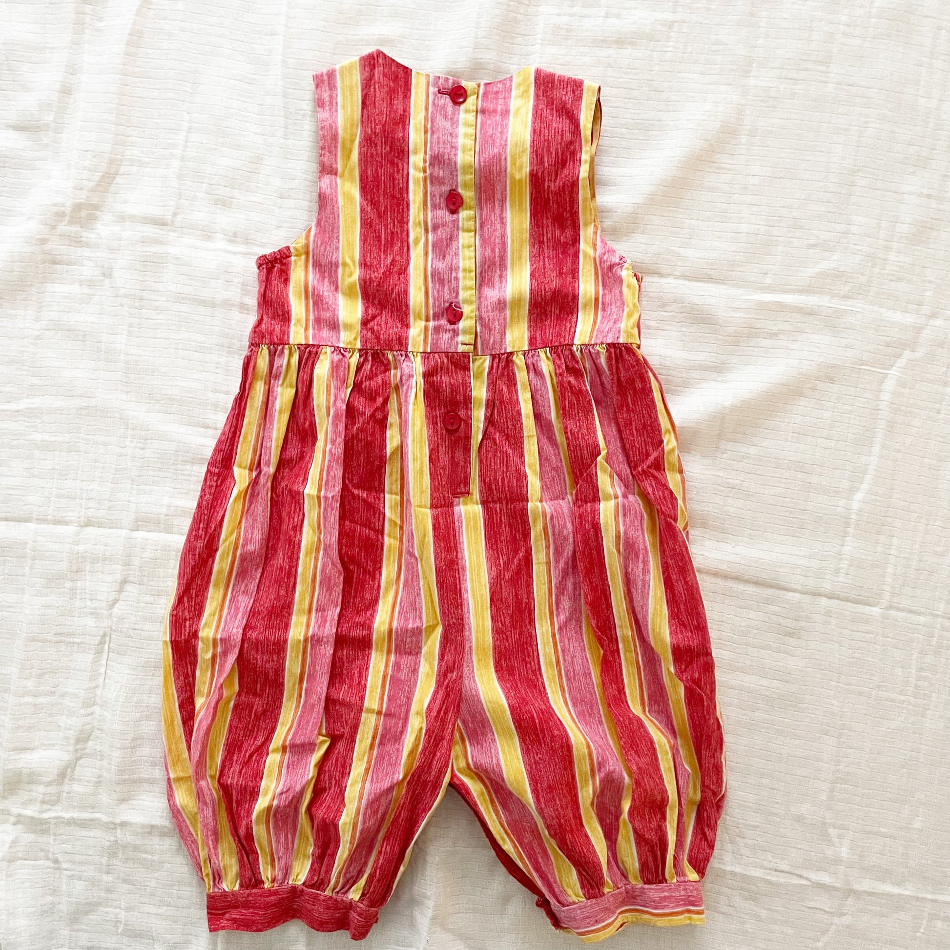 Laura Ashley Striped Romper - Yellow Clover Vintage Kids Clothes