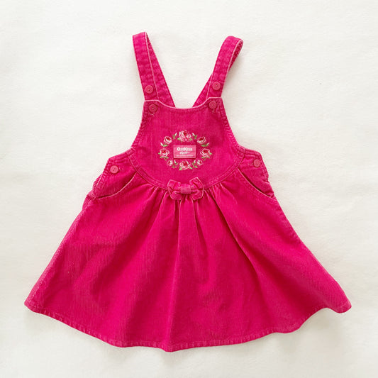 OshKosh Pink Rose Cord Skirtall - Yellow Clover Vintage Kids Clothes