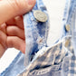 Lee Gingham Light Wash Shortalls • 3T
