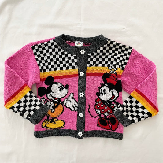 Mickey & Co. Mikey and Minnie Cardigan Sweater - Yellow Clover Vintage Kids Clothes