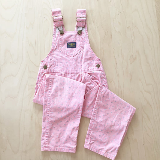Vintage OshKosh Dainty Floral Overalls - Yellow Clover Vintage Kids Clothes