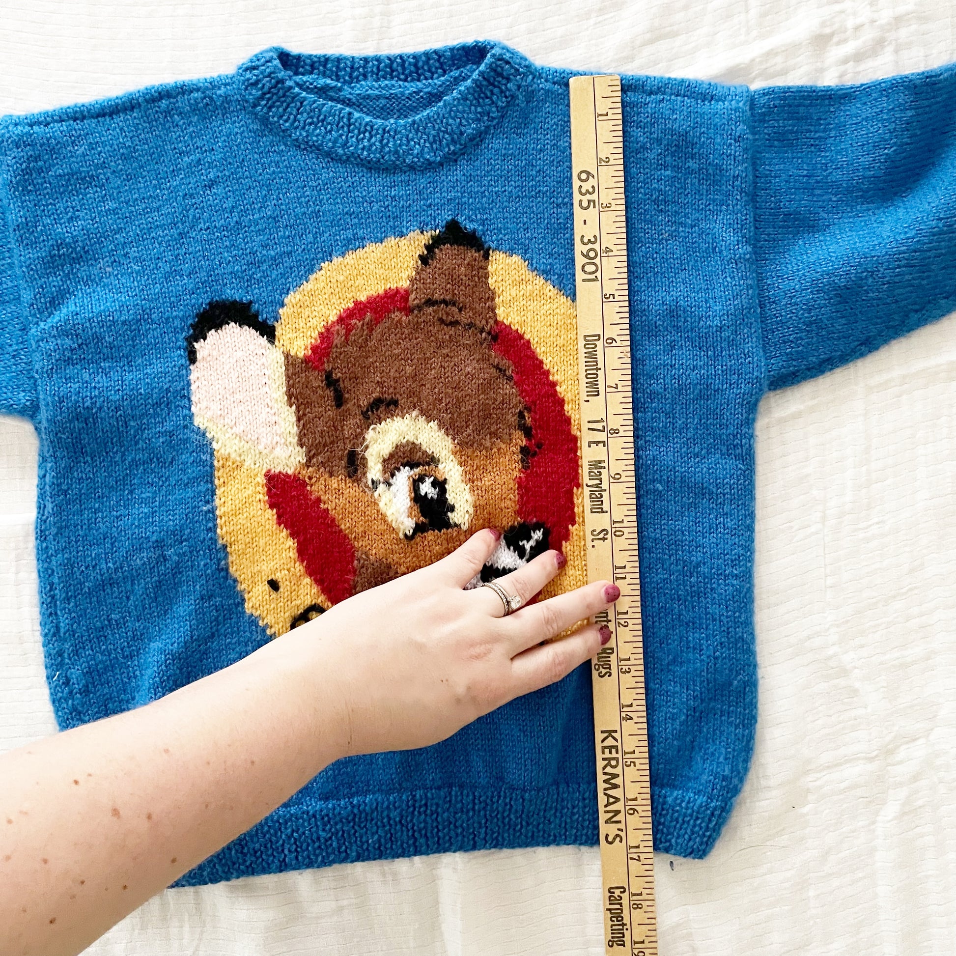 Handknit Bambi Sweater - Yellow Clover Vintage Kids Clothes