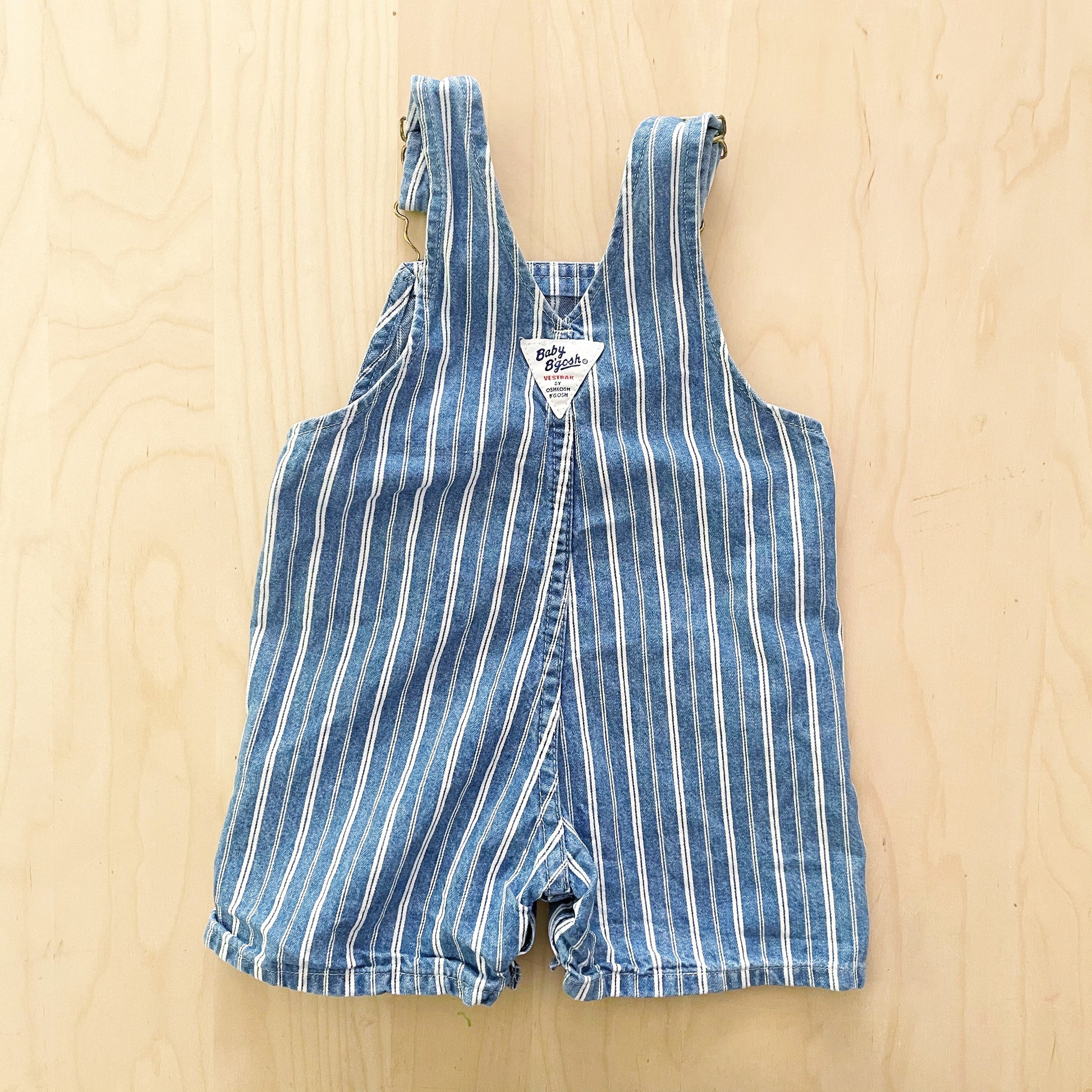 Baby B’gosh Denim Striped Shortalls - Yellow Clover Vintage Kids Clothes