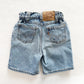 Levi’s Medium Light Wash Orange Tab Ruched Waist Shorts • 3T - Yellow Clover Vintage Kids Clothes