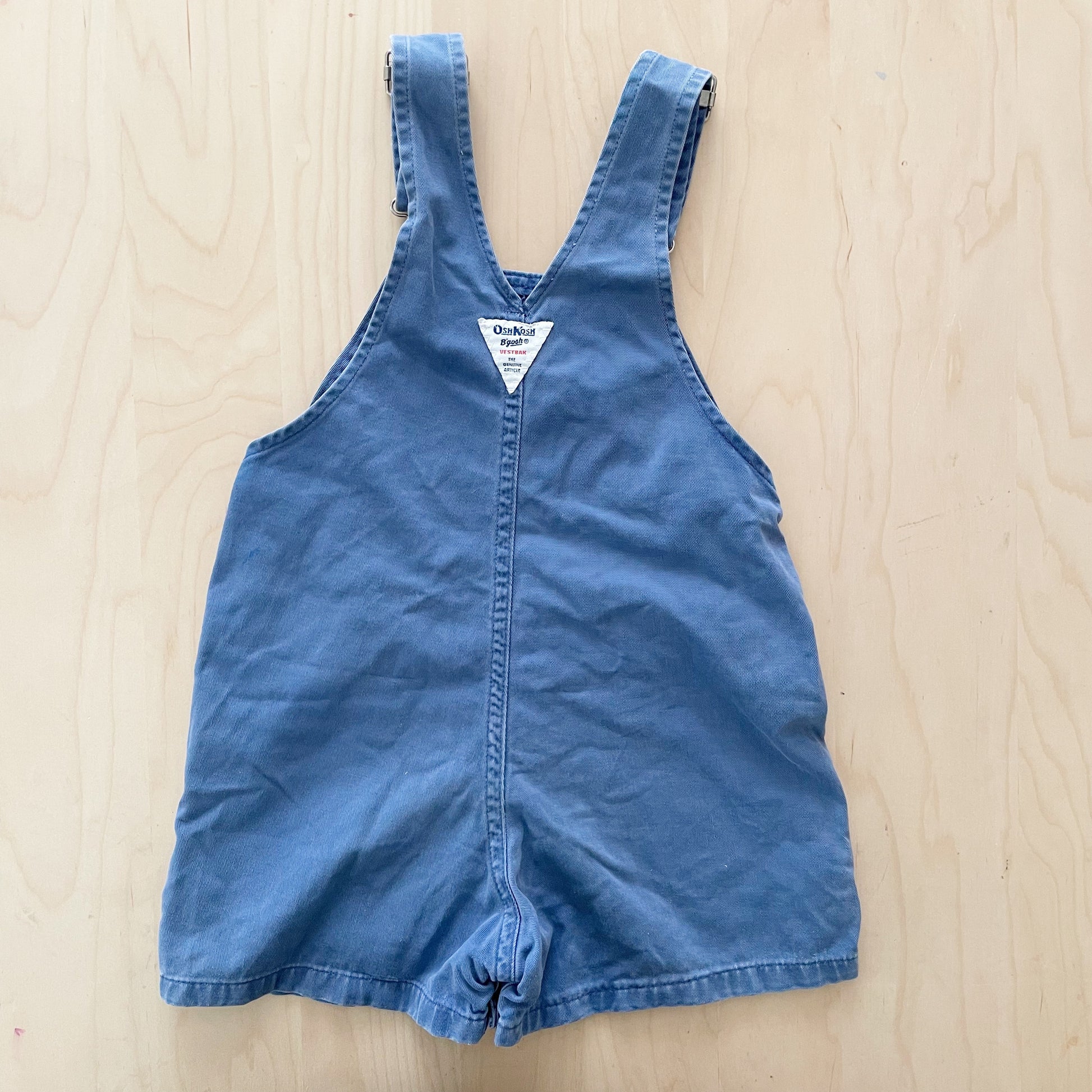 OshKosh Dusty Blue Shortalls - Yellow Clover Vintage Kids Clothes