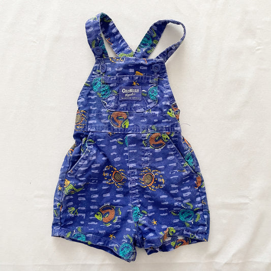 OshKosh Sea Life Shortall Overalls - Yellow Clover Vintage Kids Clothes