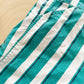 OshKosh Teal Green Stripe Shortalls - Yellow Clover Vintage Kids Clothes
