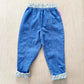 OshKosh Blue Wash Yellow Floral Pull On Pants - Yellow Clover Vintage Kids Clothes