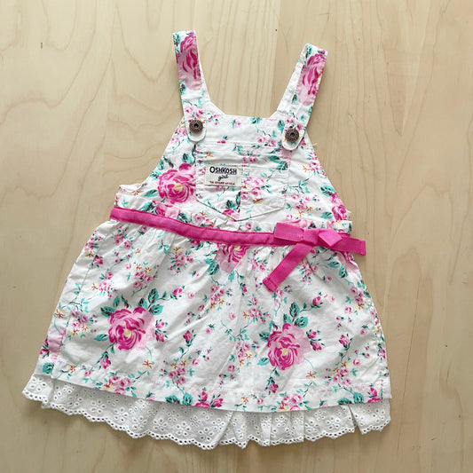 OshKosh Rose Floral Eyelet Trim Skirtall - Yellow Clover Vintage Kids Clothes