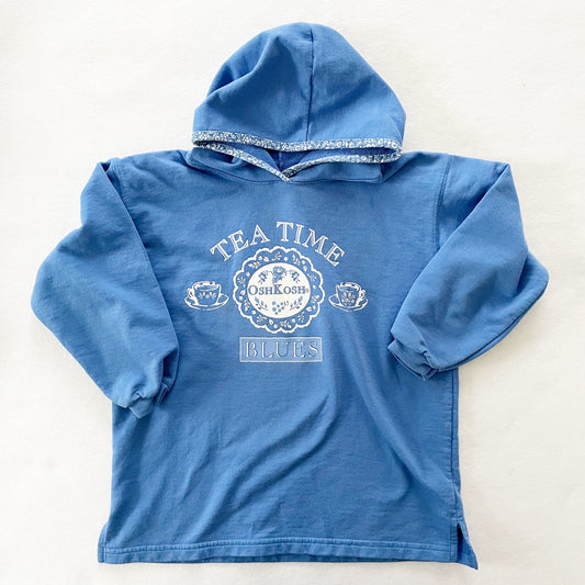 OshKosh Tea Time Hooded Sweatshirt - Yellow Clover Vintage Kids Clothes