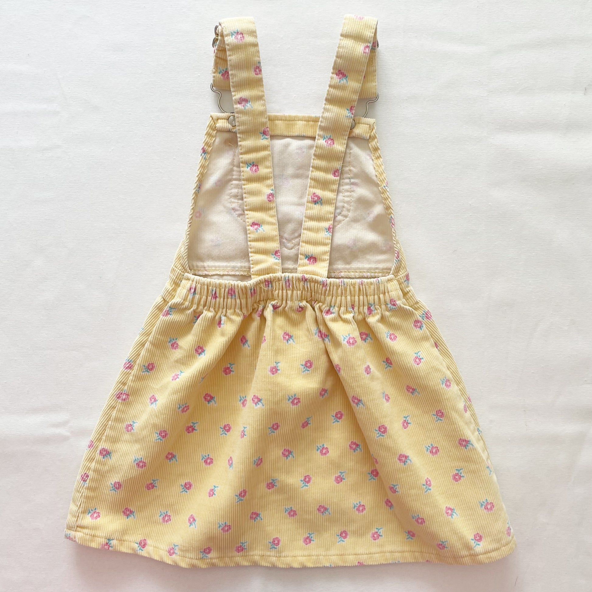 OshKosh Yellow Floral Cord Skirtall - Yellow Clover Vintage Kids Clothes