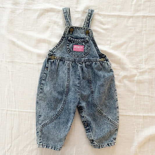 OshKosh Acid Wash Bubble Overalls - Yellow Clover Vintage Kids Clothes