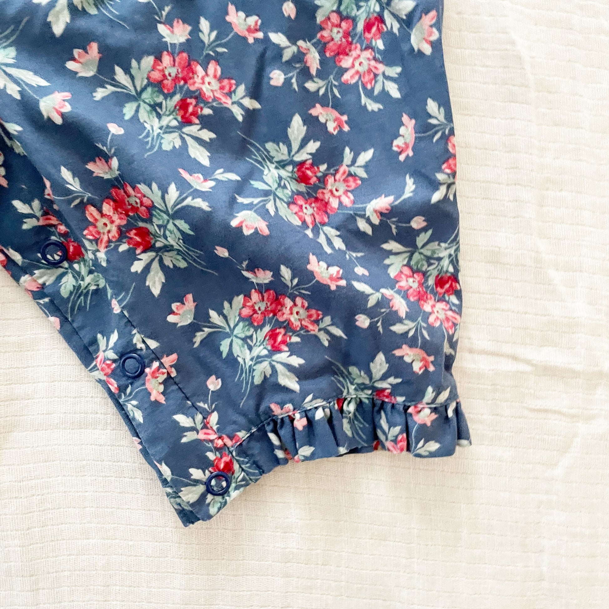 Laura Ashley Floral Romper - Yellow Clover Vintage Kids Clothes