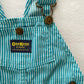 OshKosh Turquoise Hickory Stripe Shortalls - Yellow Clover Vintage Kids Clothes