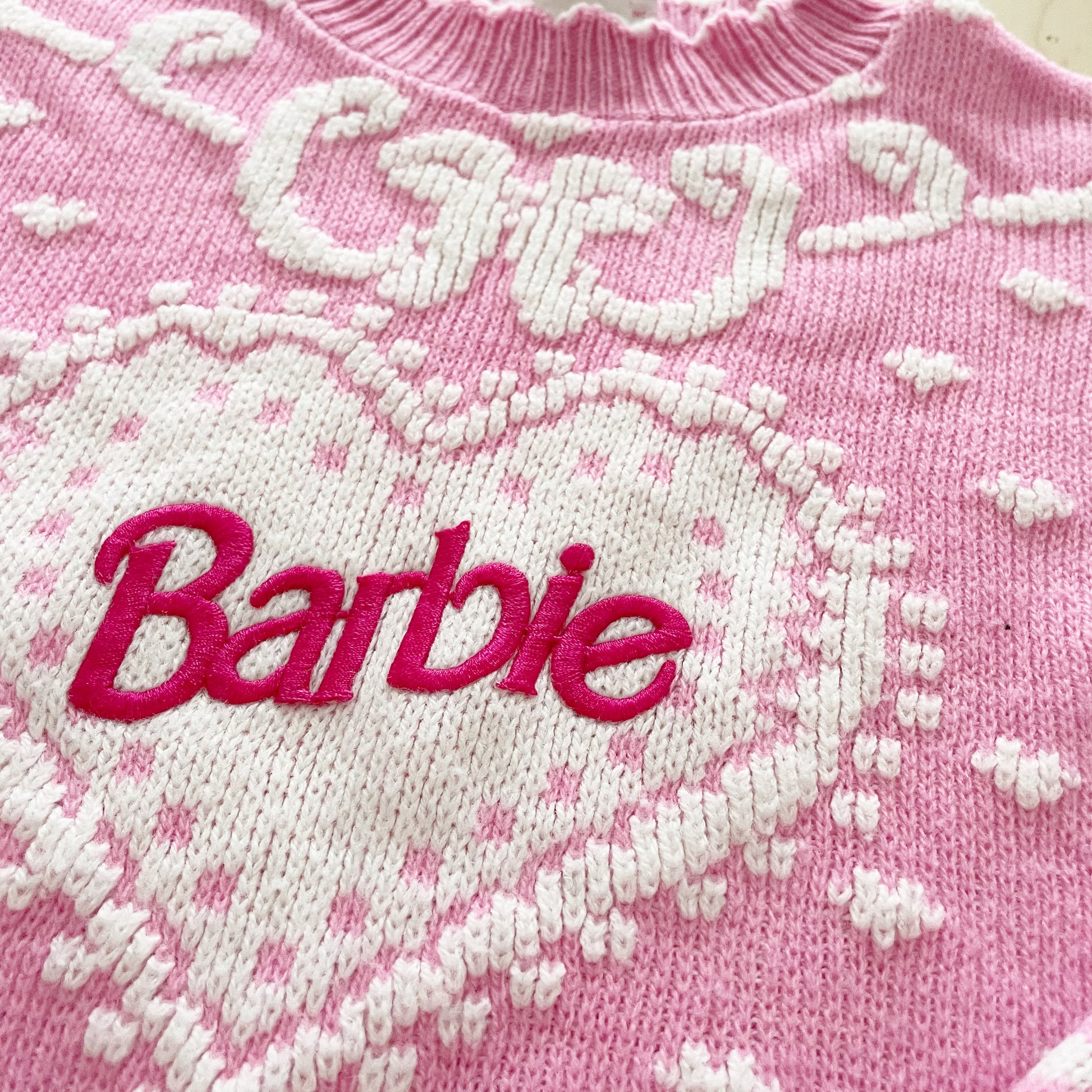Vintage Barbie Sweater - Yellow Clover Vintage Kids Clothes