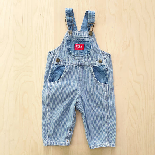 Baby B’gosh Engineer Stripe Bear Pocket Overalls - Yellow Clover Vintage Kids Clothes