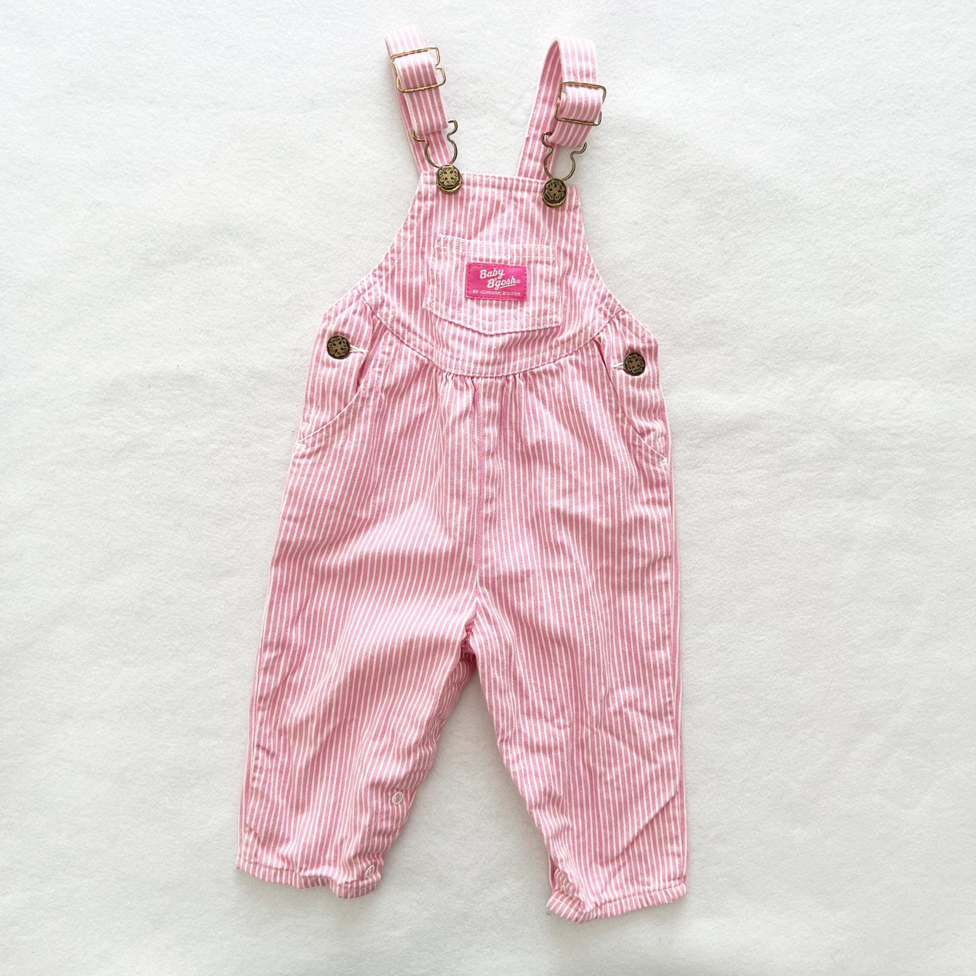 Vintage OshKosh Baby B’gosh Pink Hickory Overalls