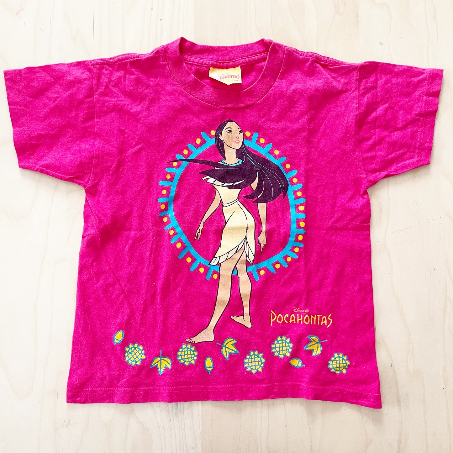 Pocahontas Graphic Tee - Yellow Clover Vintage Kids Clothes