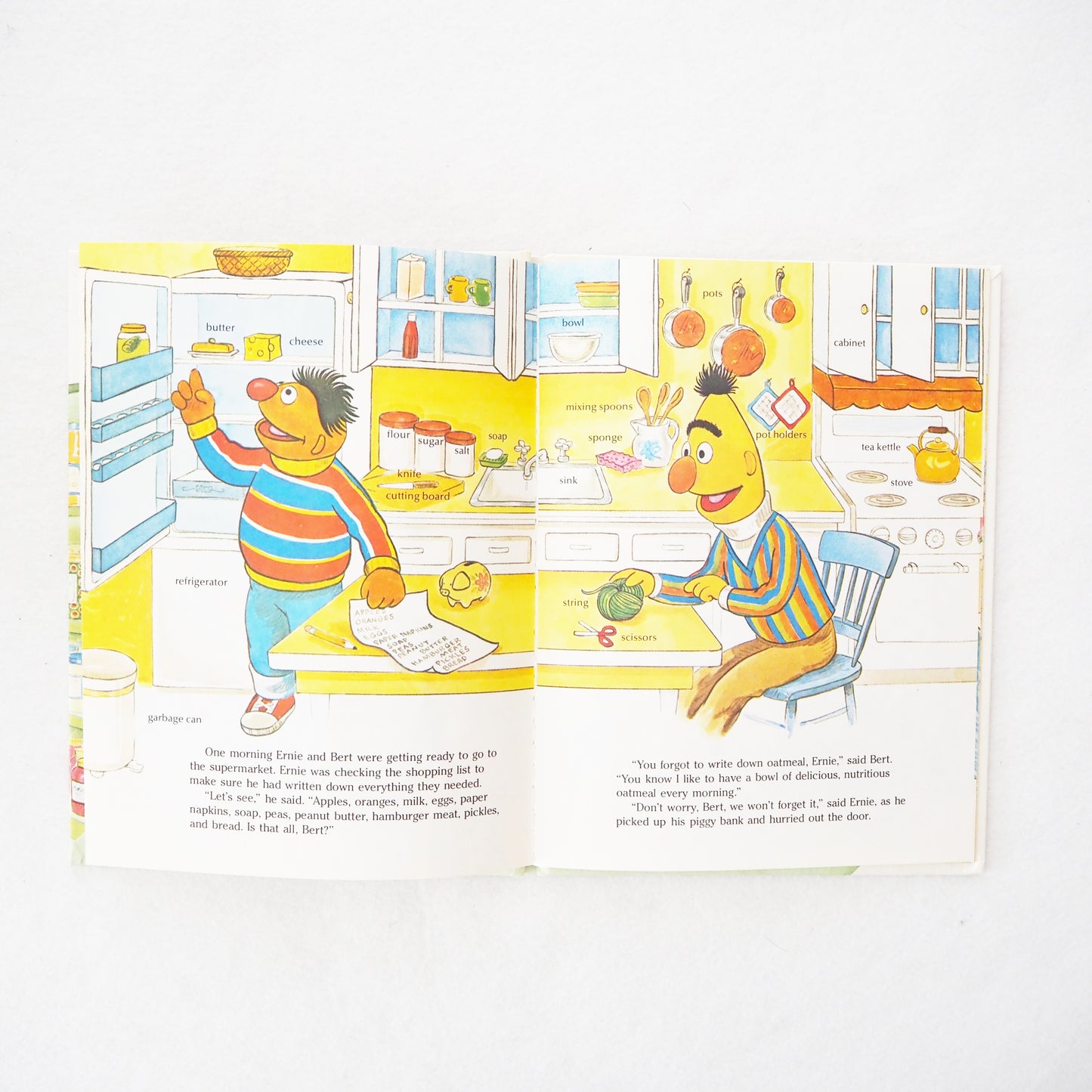 Sesame Street Picture Book - Yellow Clover Vintage Kids Clothes