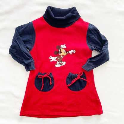 Vintage Minnie Mouse Graphic Girls Sweatshirt Dress 