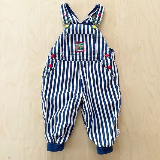 Gymboree Striped Patch Overalls - Yellow Clover Vintage Kids Clothes