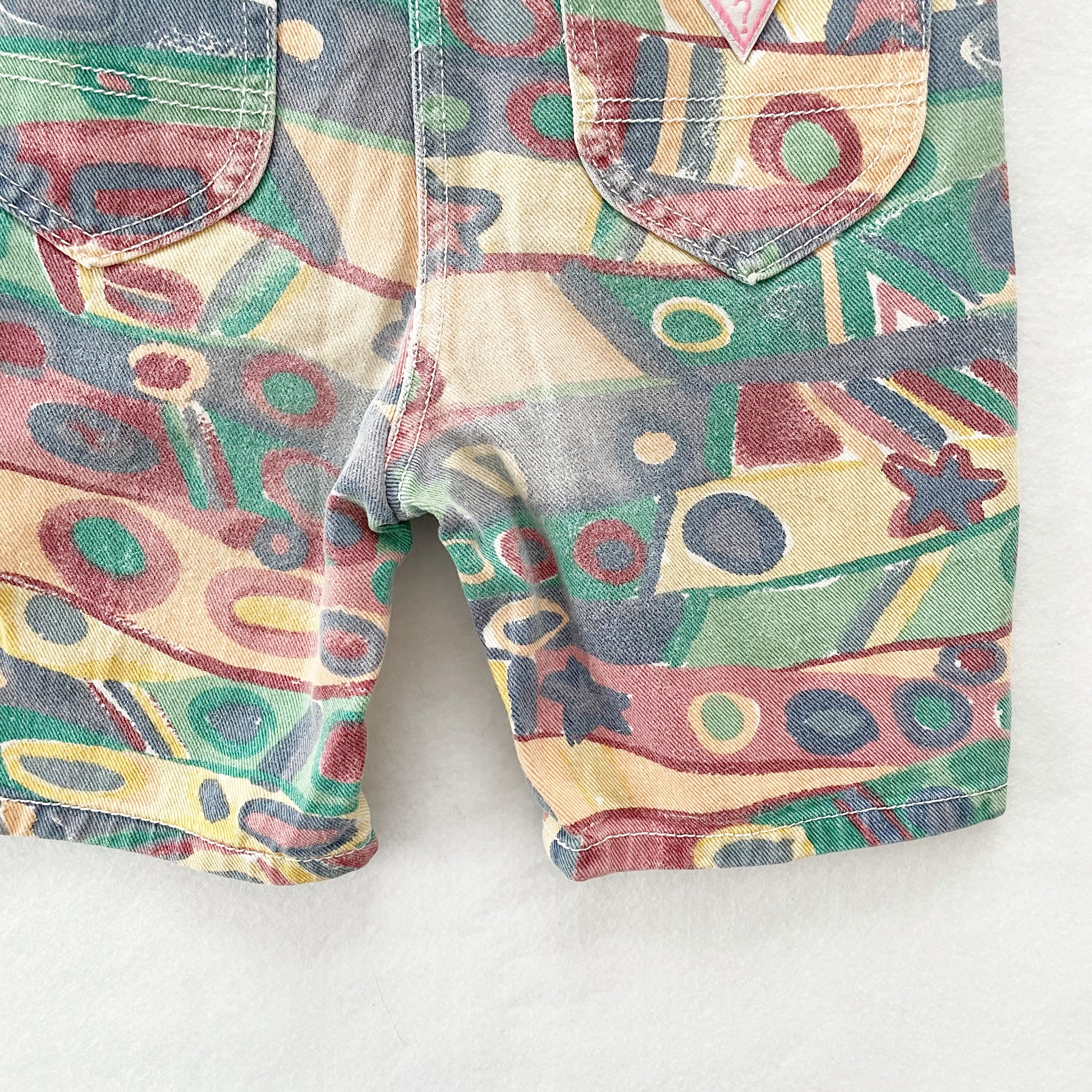 Guess Patterned Shortalls • 3y (?) - Yellow Clover Vintage Kids Clothes