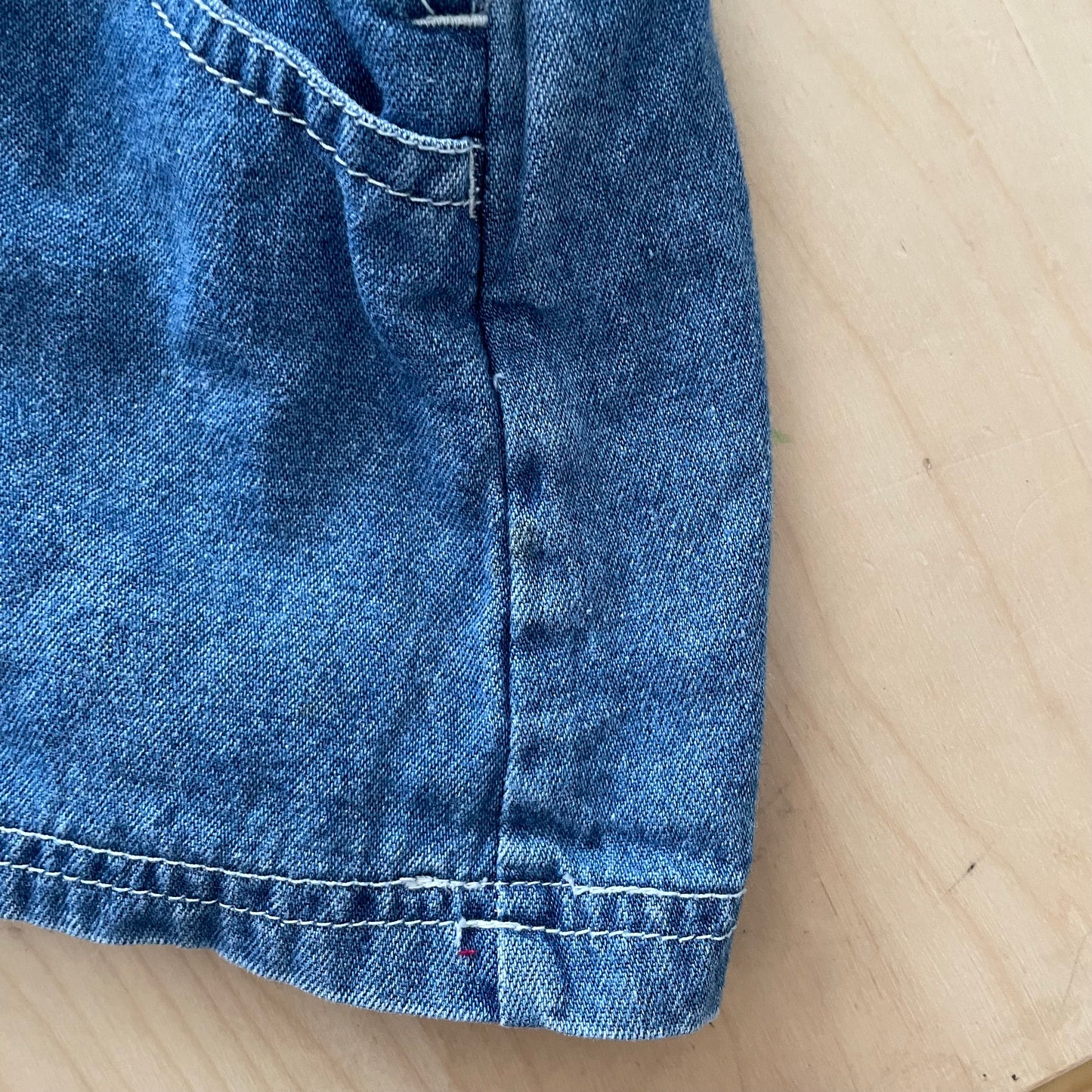Barney and Baby Bop Denim Skirtall - Yellow Clover Vintage Kids Clothes