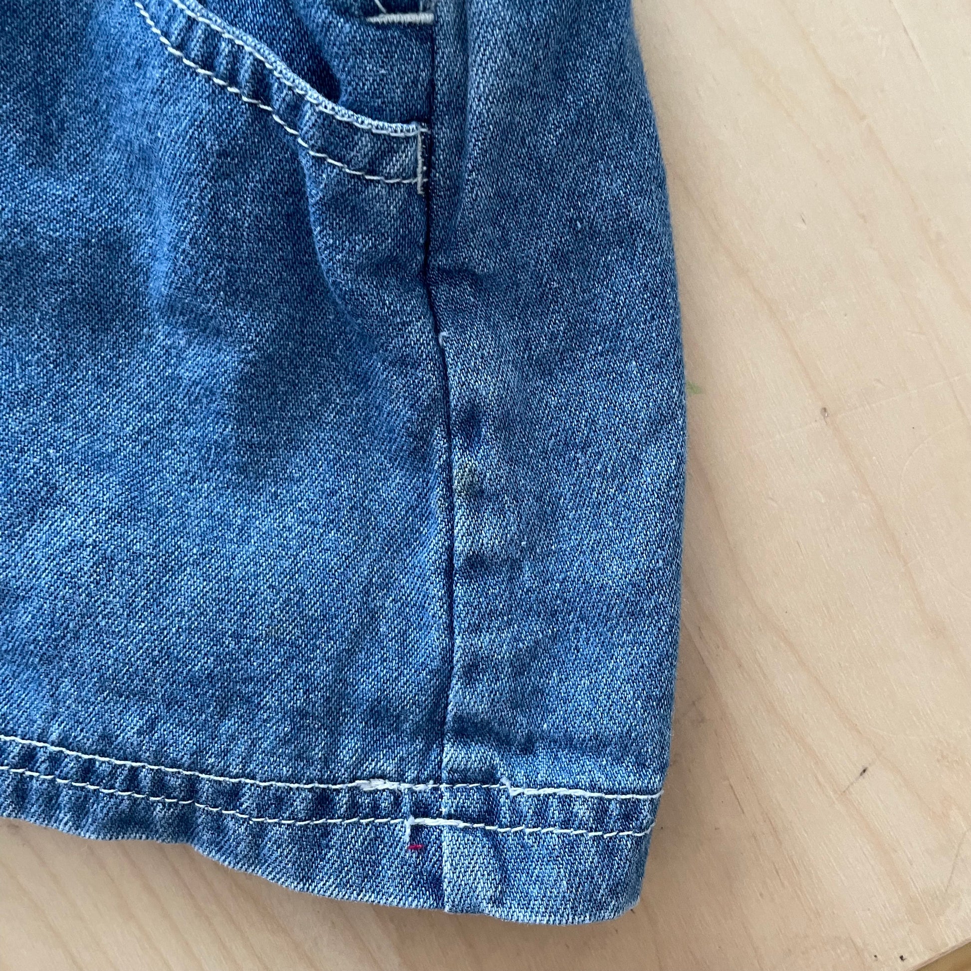 Barney and Baby Bop Denim Skirtall - Yellow Clover Vintage Kids Clothes