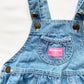 OshKosh Lighter Wash Bubble Cut Shortalls - Yellow Clover Vintage Kids Clothes