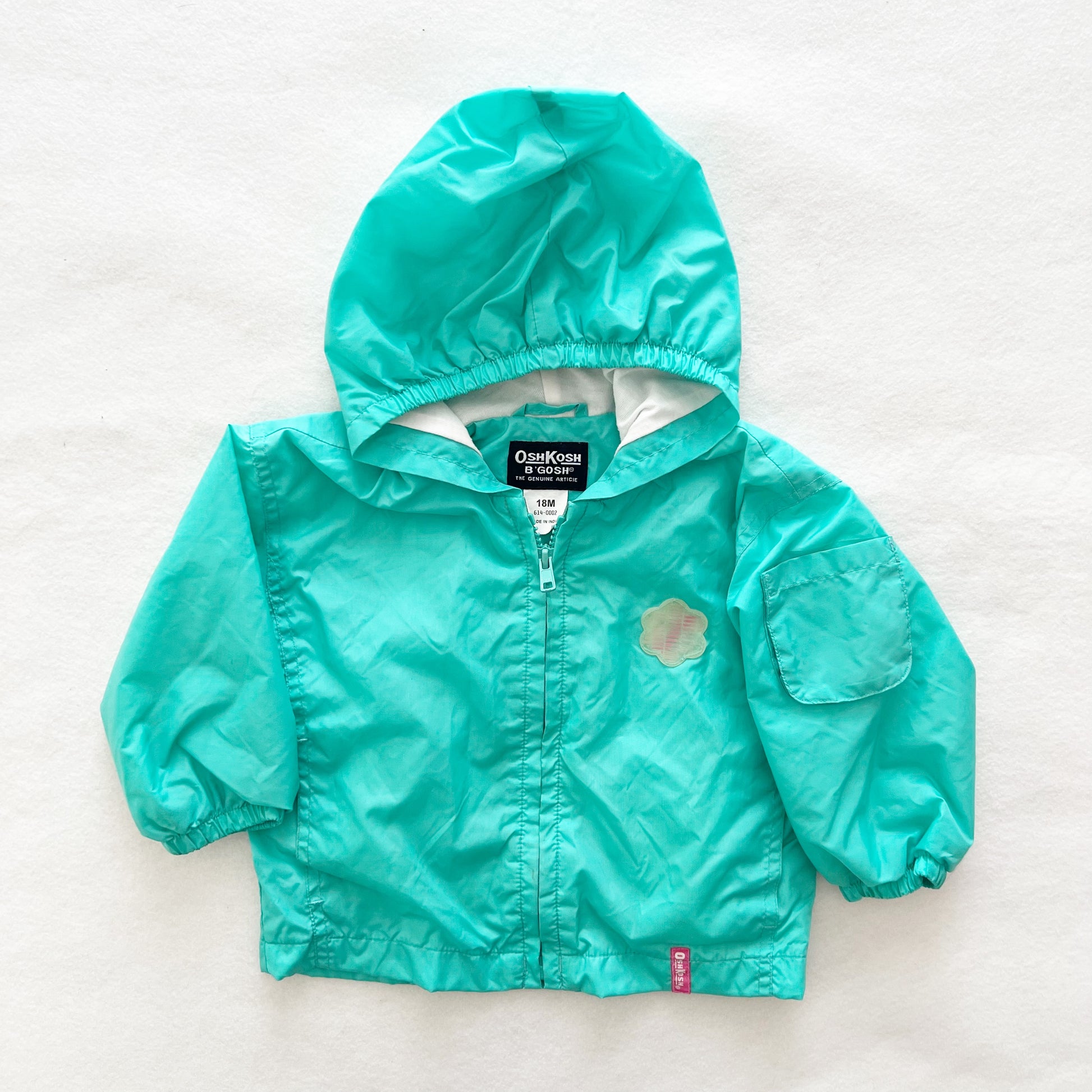 OshKosh Mint Flower Patch Jacket - Yellow Clover Vintage Kids Clothes