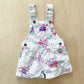 Vintage OshKosh Tropical Flower Print Shortalls - Yellow Clover Vintage Kids Clothes