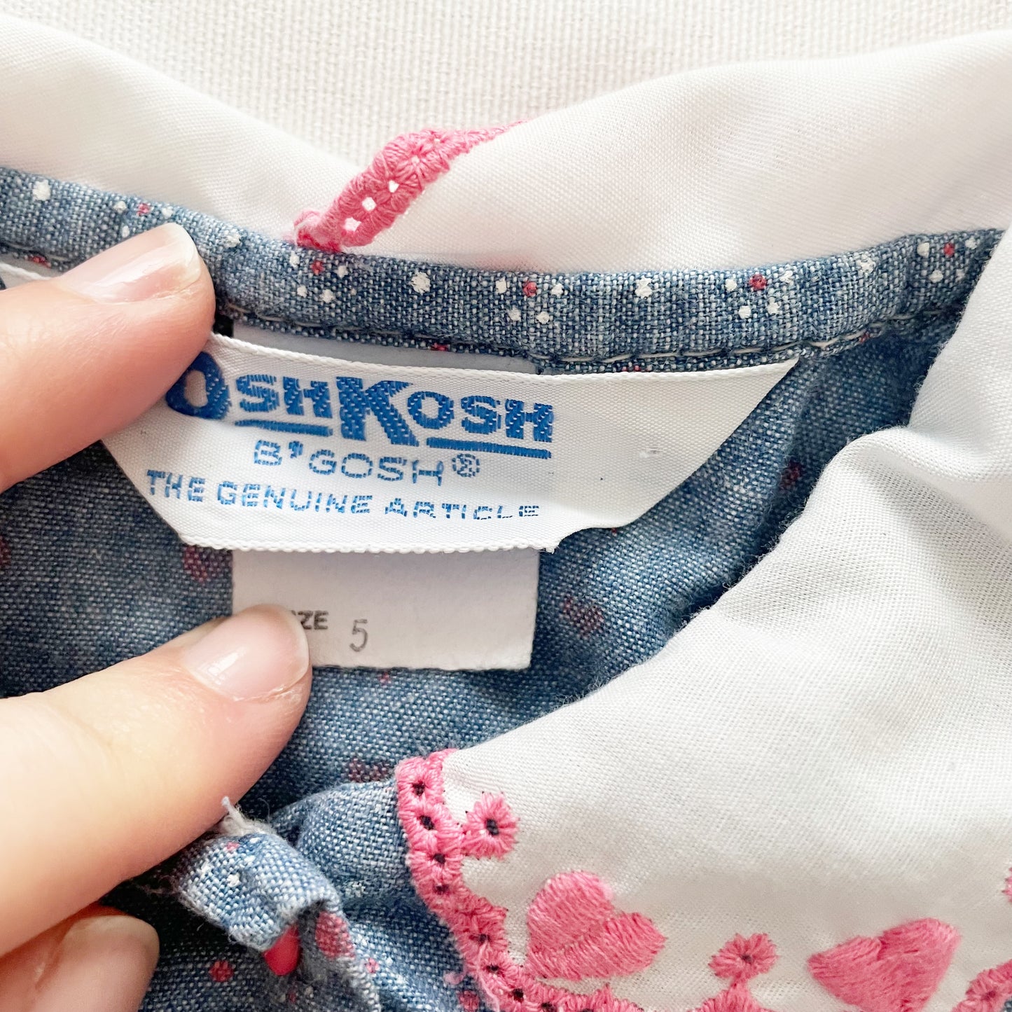 OshKosh Heart Embroidered Collar Button Up Shirt - Yellow Clover Vintage Kids Clothes