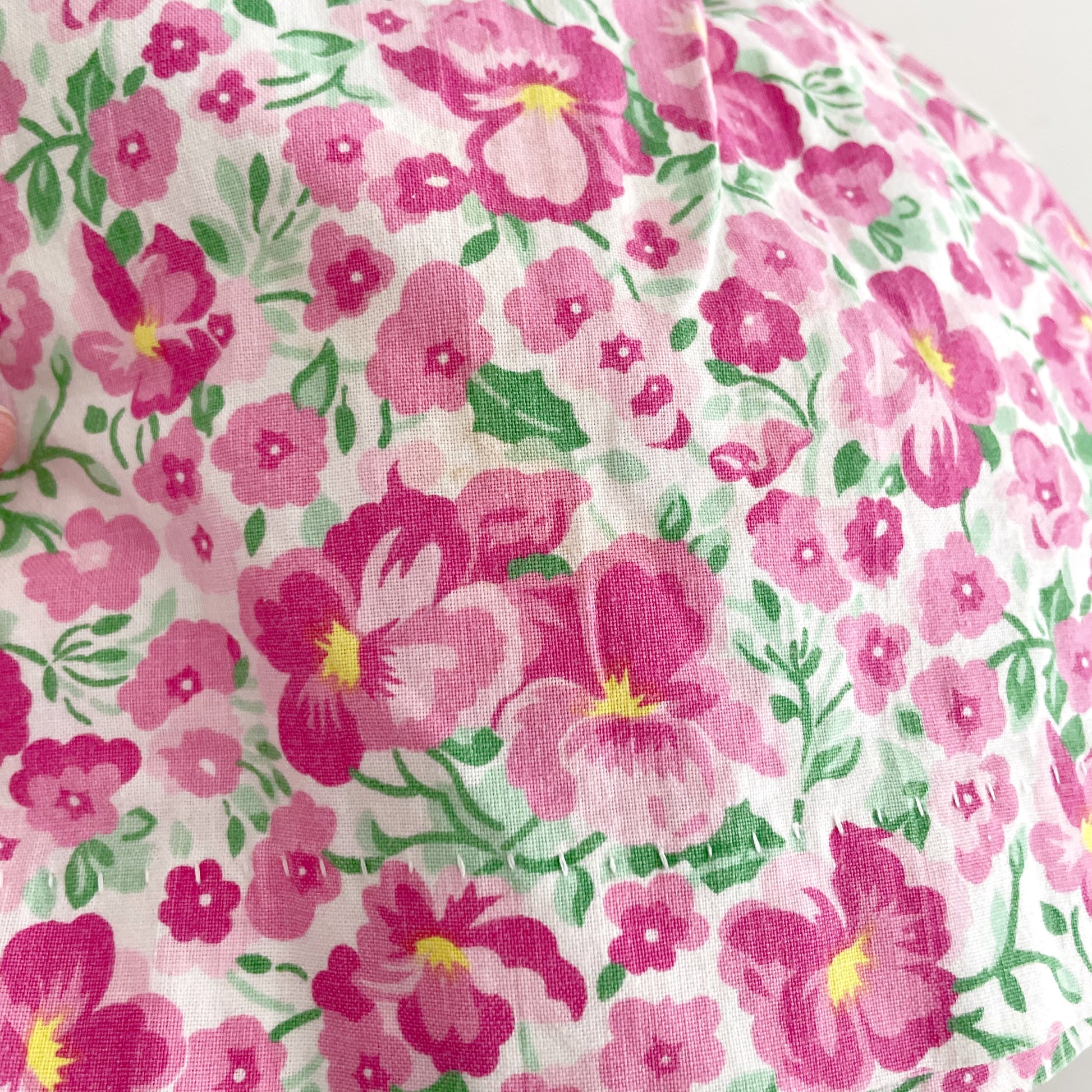 OshKosh Pink Floral Button Front Dress - Yellow Clover Vintage Kids Clothes