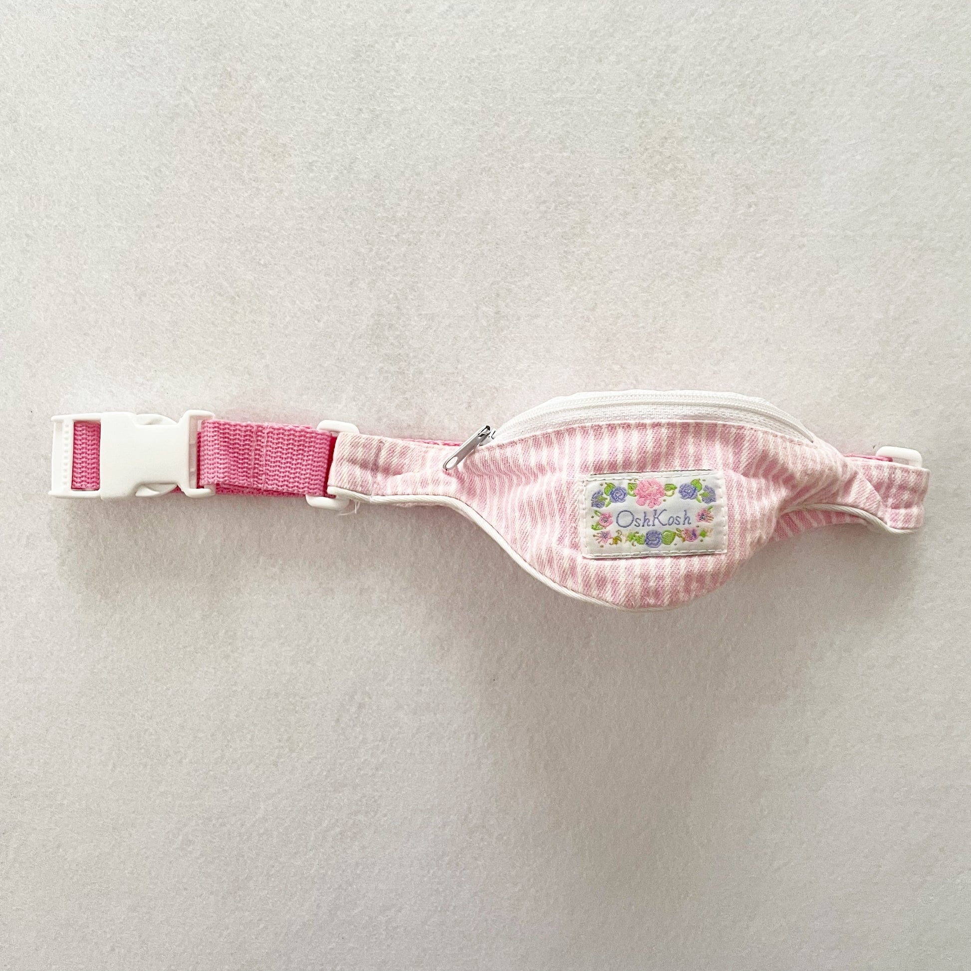OshKosh Pink Striped Belt Bag - Yellow Clover Vintage Kids Clothes