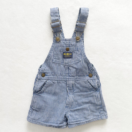 OshKosh Hickory Stripe Classic Shortalls - Yellow Clover Vintage Kids Clothes