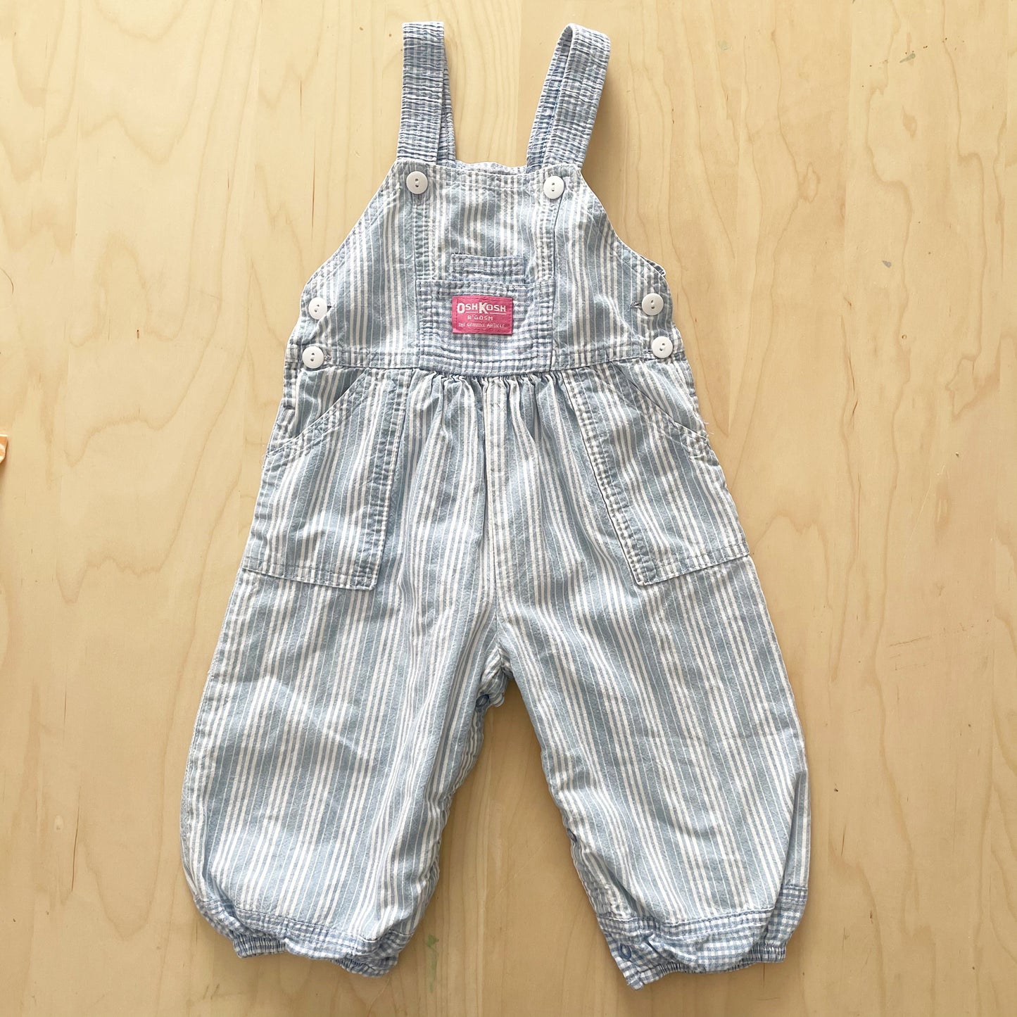 OshKosh Striped Gingham Bubble Overalls