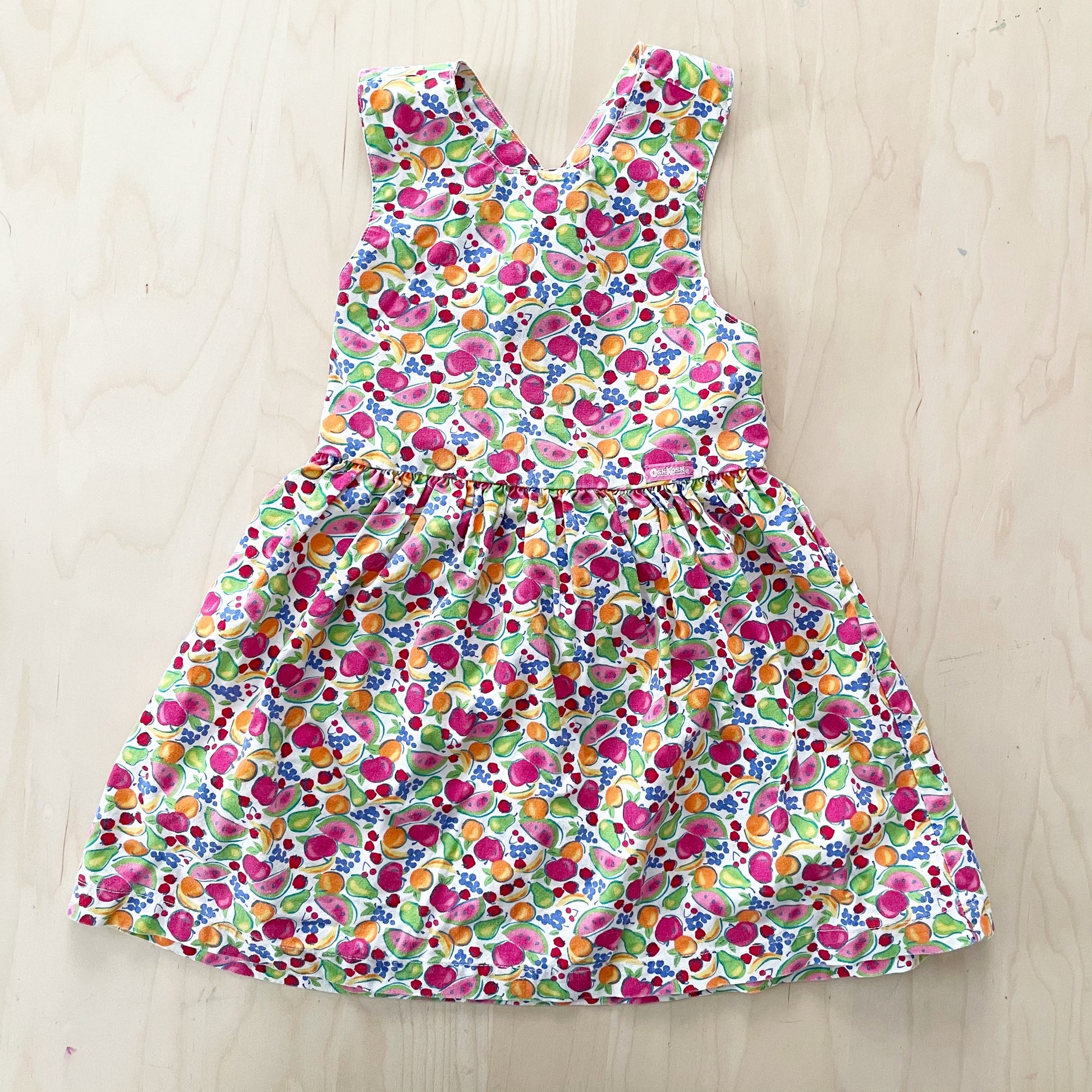 OshKosh Fruit Print Crossback Dress - Yellow Clover Vintage Kids Clothes