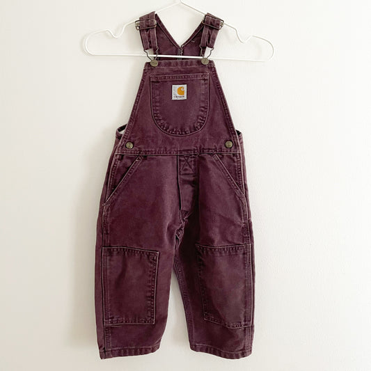 Carhartt Maroon Overalls • 2T - Yellow Clover Vintage Kids Clothes