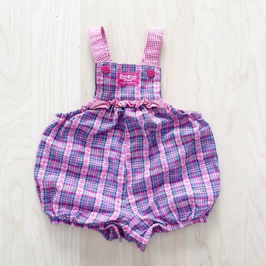 Vintage OshKosh Plaid Woven Bubble Romper