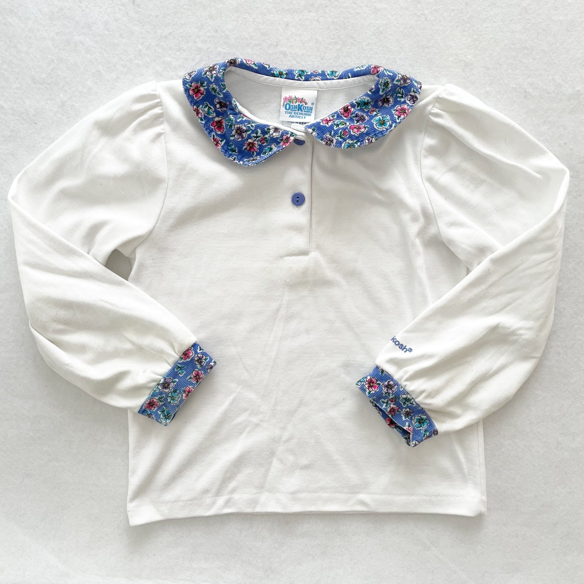 OshKosh Floral Collar Layer Top - Yellow Clover Vintage Kids Clothes