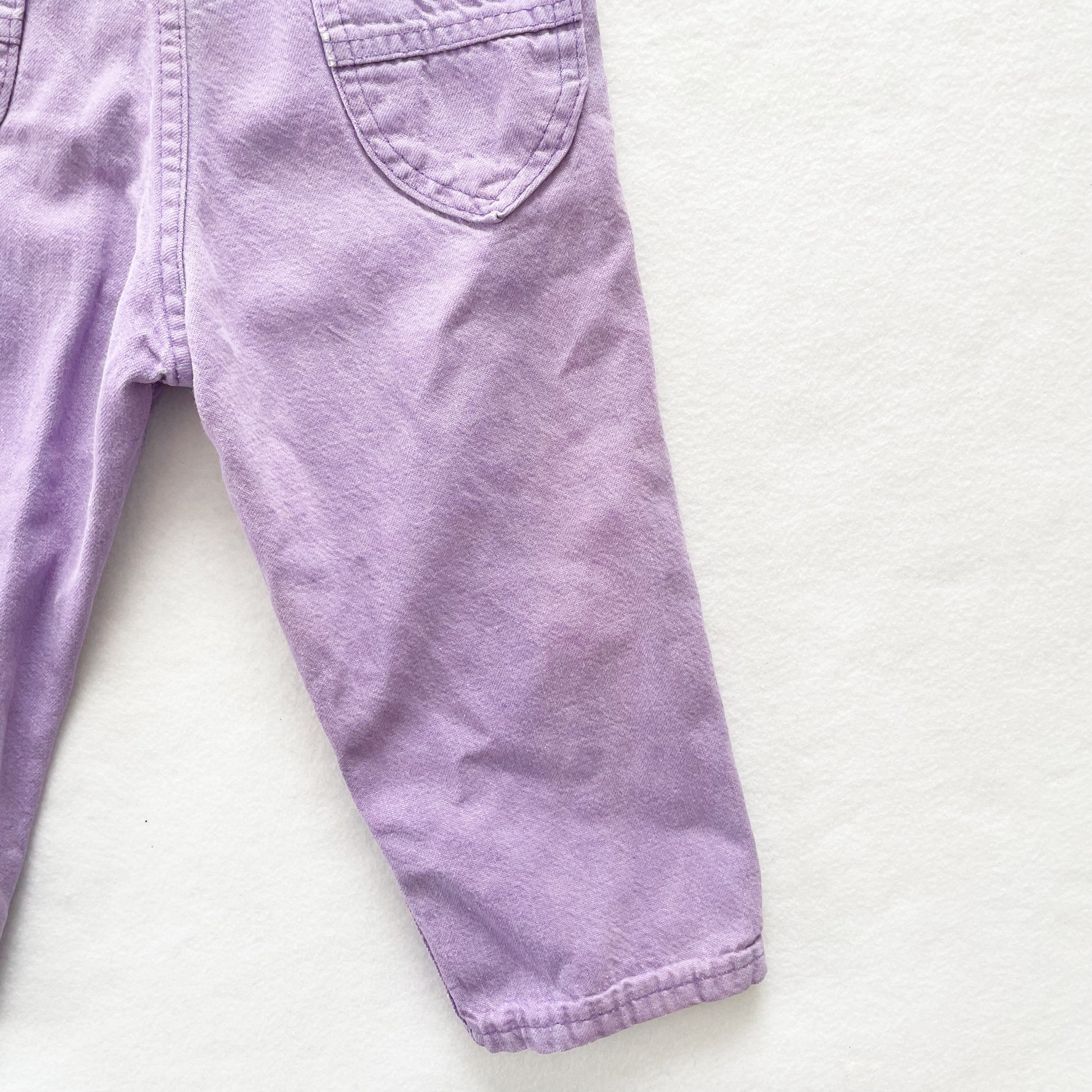 OshKosh Lilac Overalls - Yellow Clover Vintage Kids Clothes