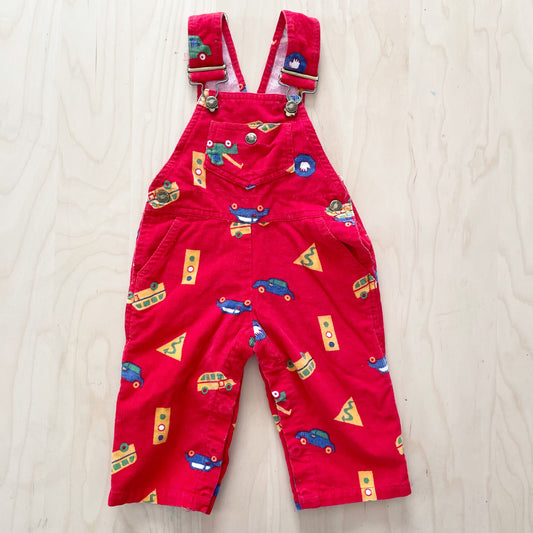 Vintage Hush Puppies Traffic Theme Cord Overalls