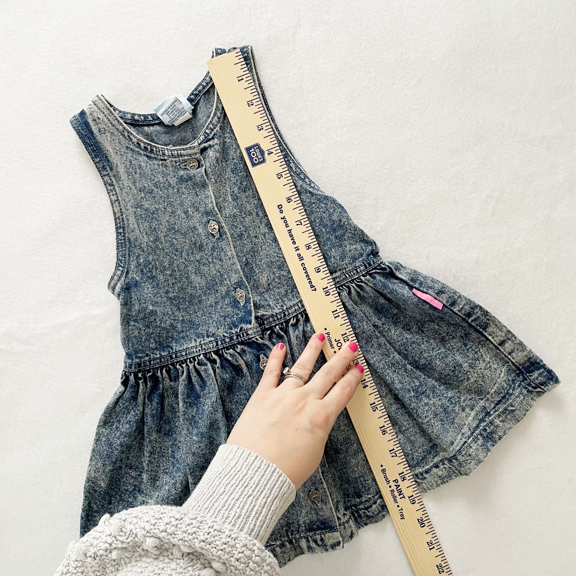 OshKosh Acid Wash Dress - Yellow Clover Vintage Kids Clothes