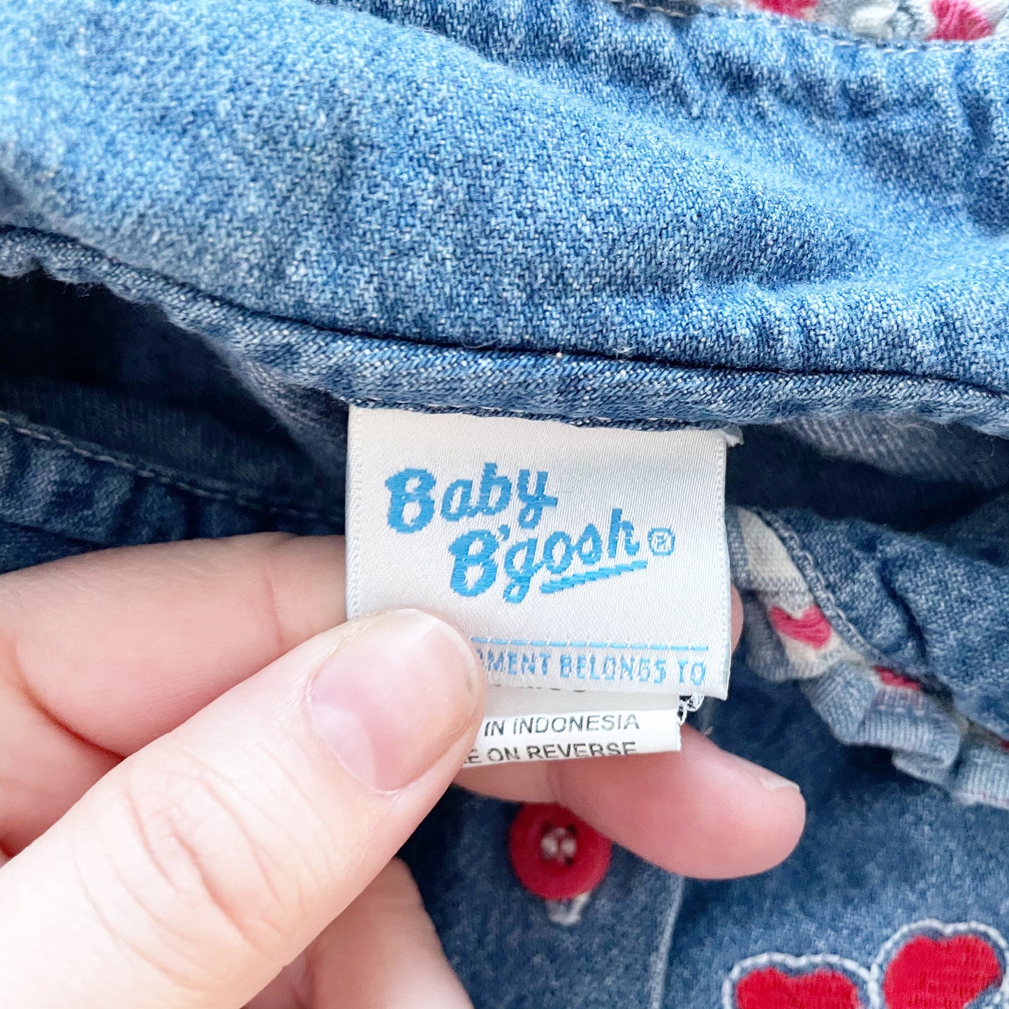 Vintage Baby B’gosh Gingham Heart Apron Dress