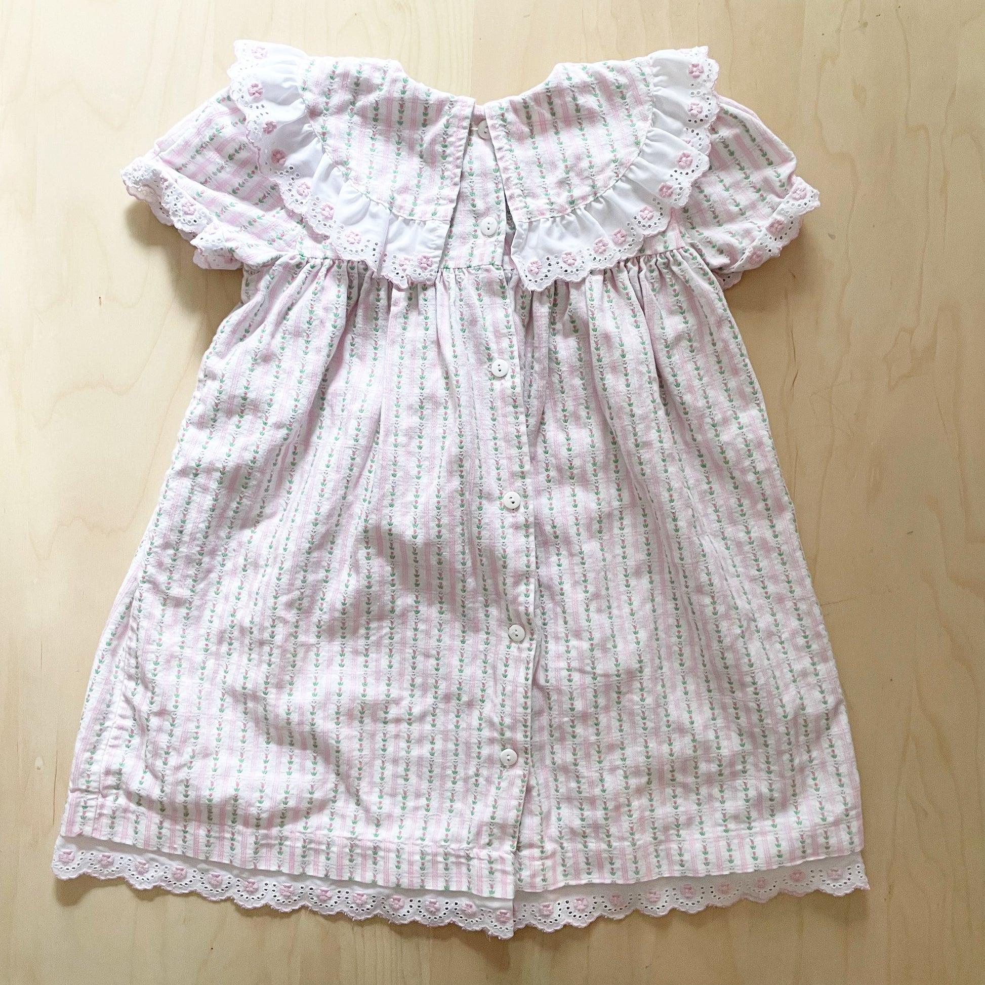 OshKosh Floral Woven Eyelet Dress - Yellow Clover Vintage Kids Clothes